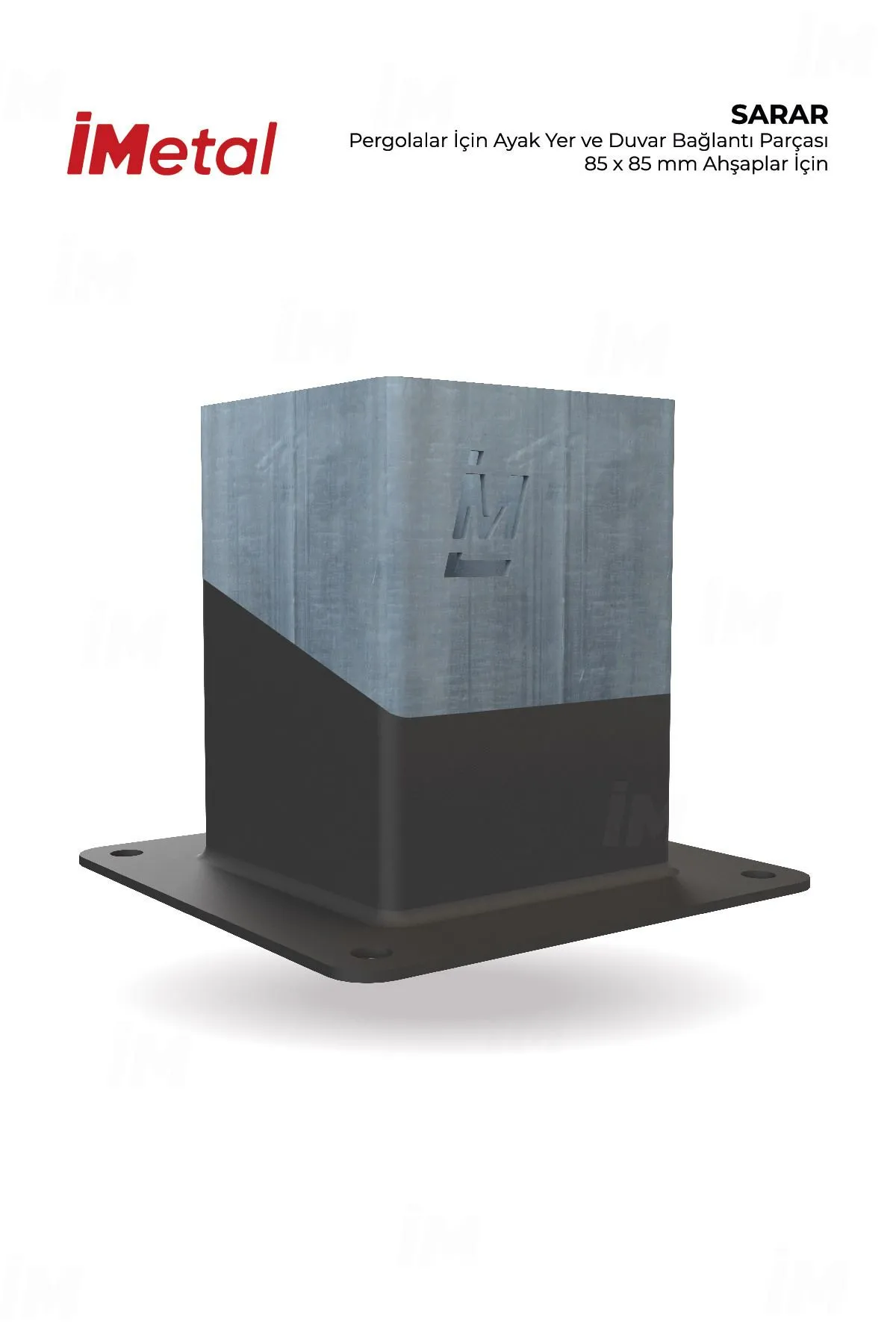 Sarar Ayak Yer ve Duvar Bağlantı Braketi 90x90 mm Kereste için - 2