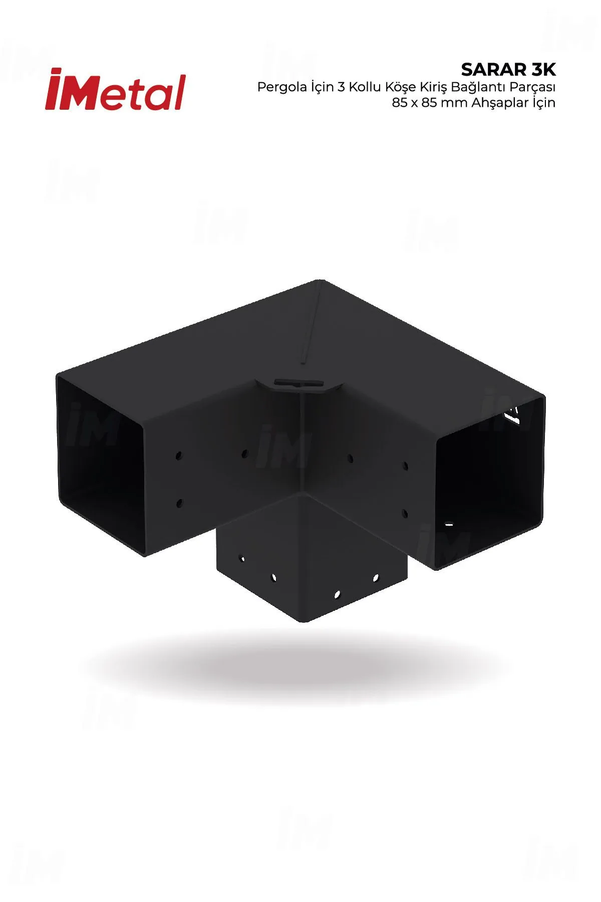 Sarar 3 Yollu Köşe Bağlantı Braketi 90x90 mm Kereste için - 1
