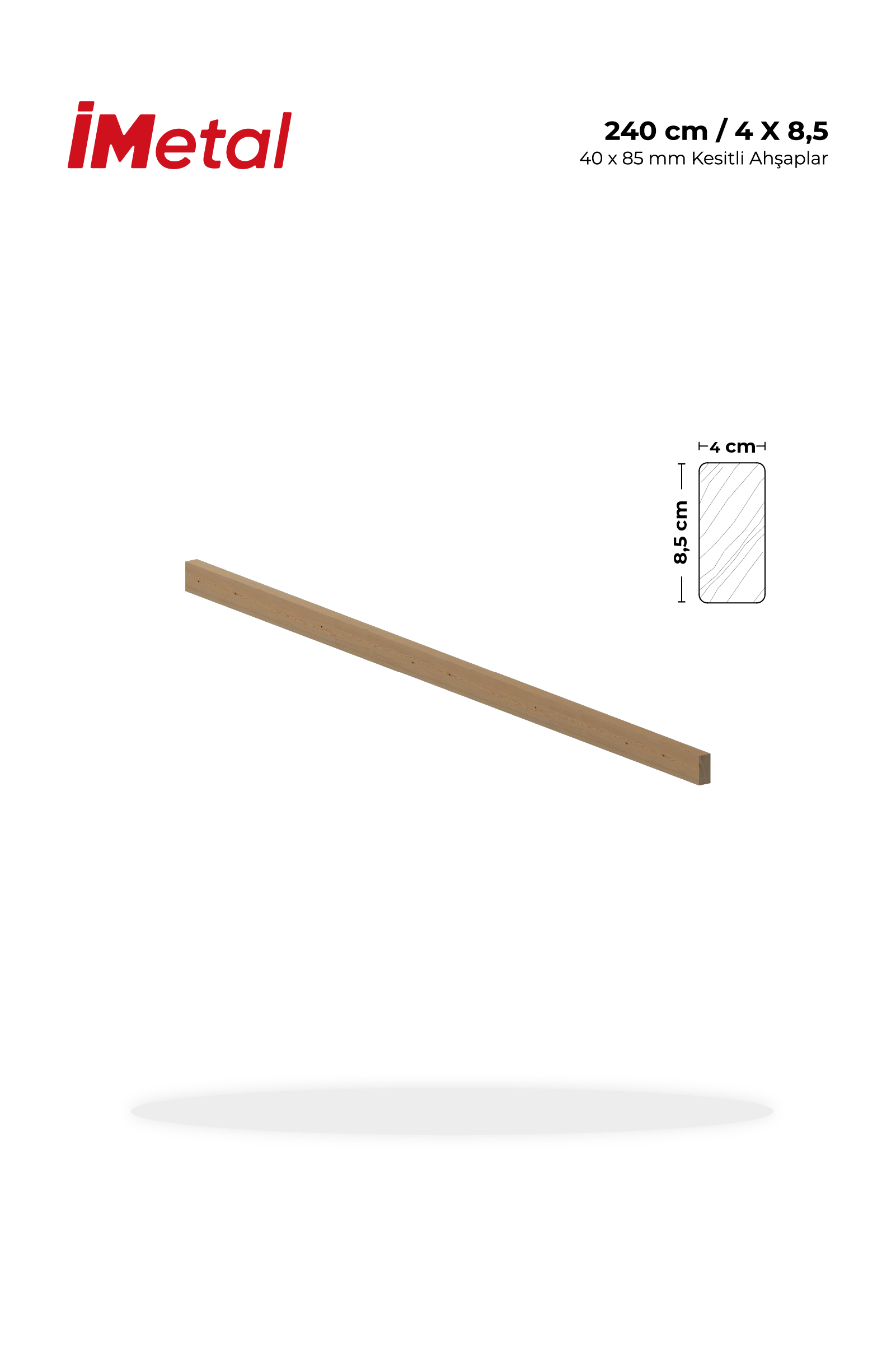 40 X 90 mm Kesitli 240 cm Boyda Ahşap Ladin Kiriş - 1