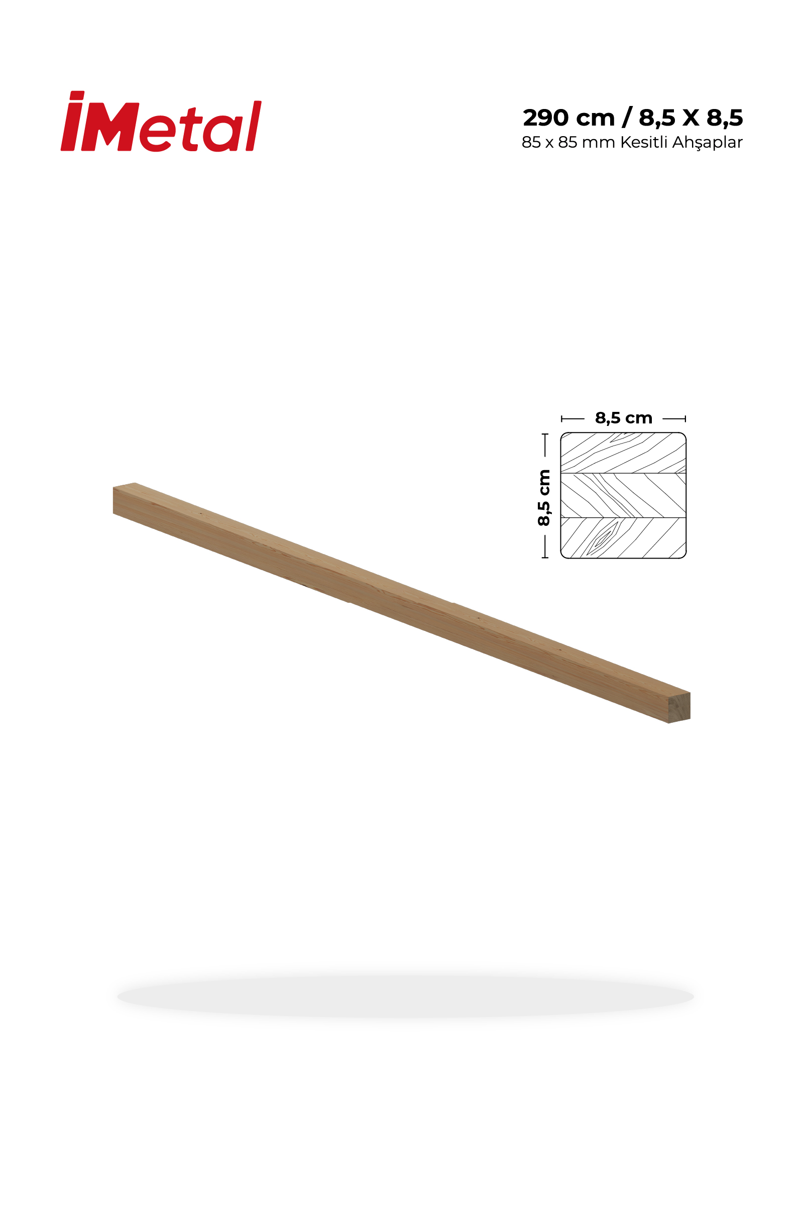 90x90mm Kesitli 290cm Boyda 3 Parça Lamine Ahşap Ladin Kiriş - 1