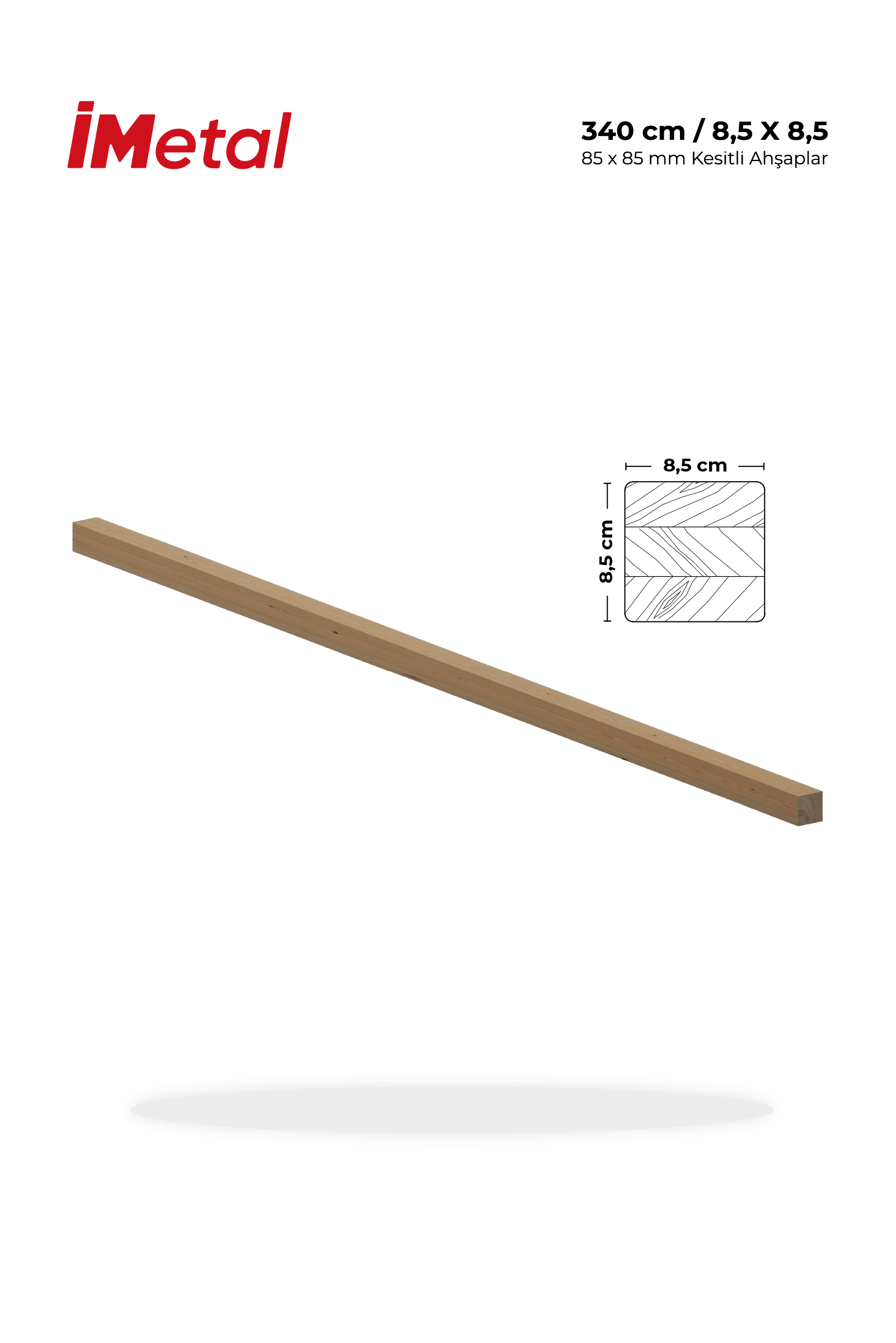 90x90mm Kesitli 340 cm Boyda 3 Parça Lamine Ahşap Ladin Kiriş - 1