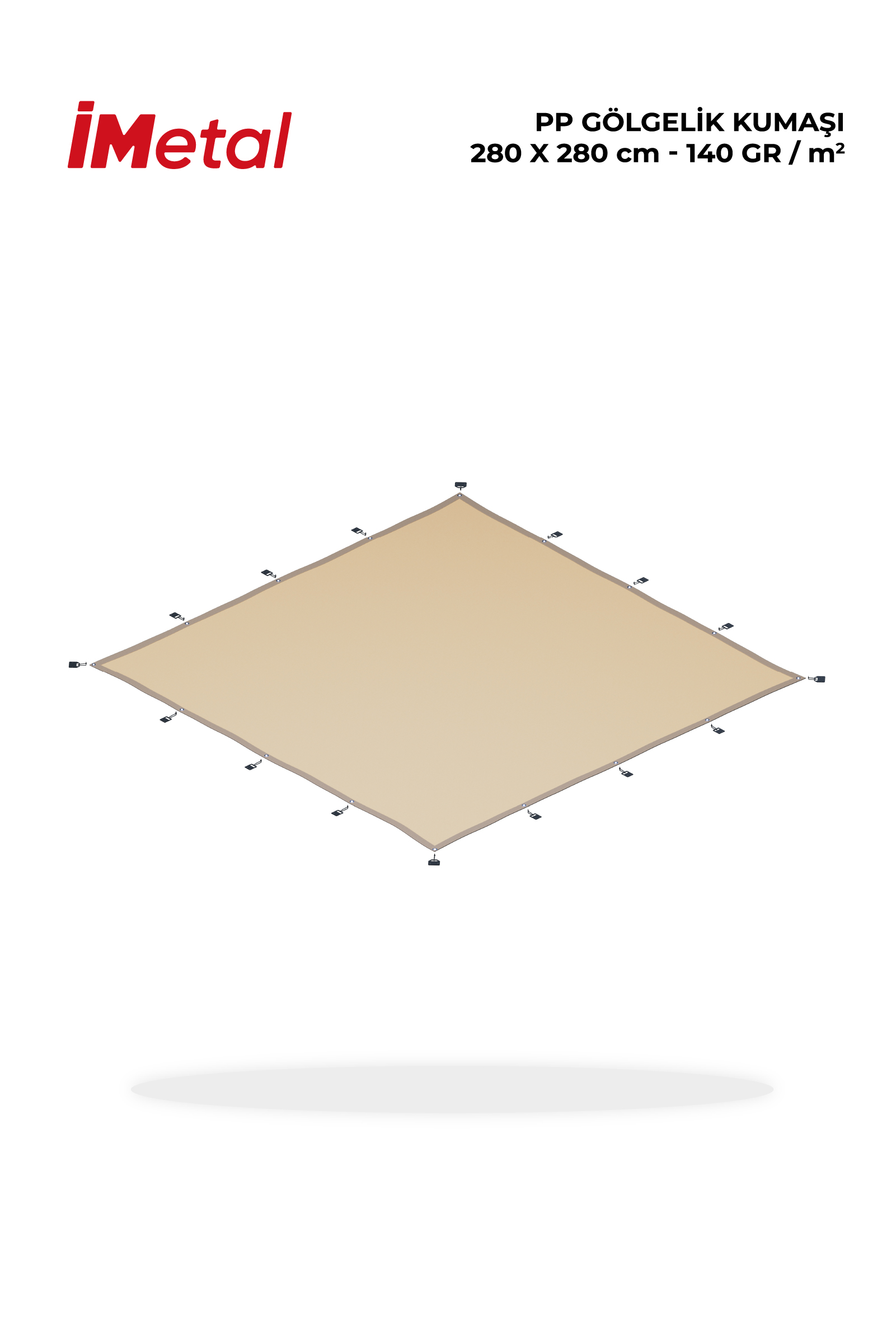 İmetal 280 x 280 Delikli Kumaş Gölgelik - 1