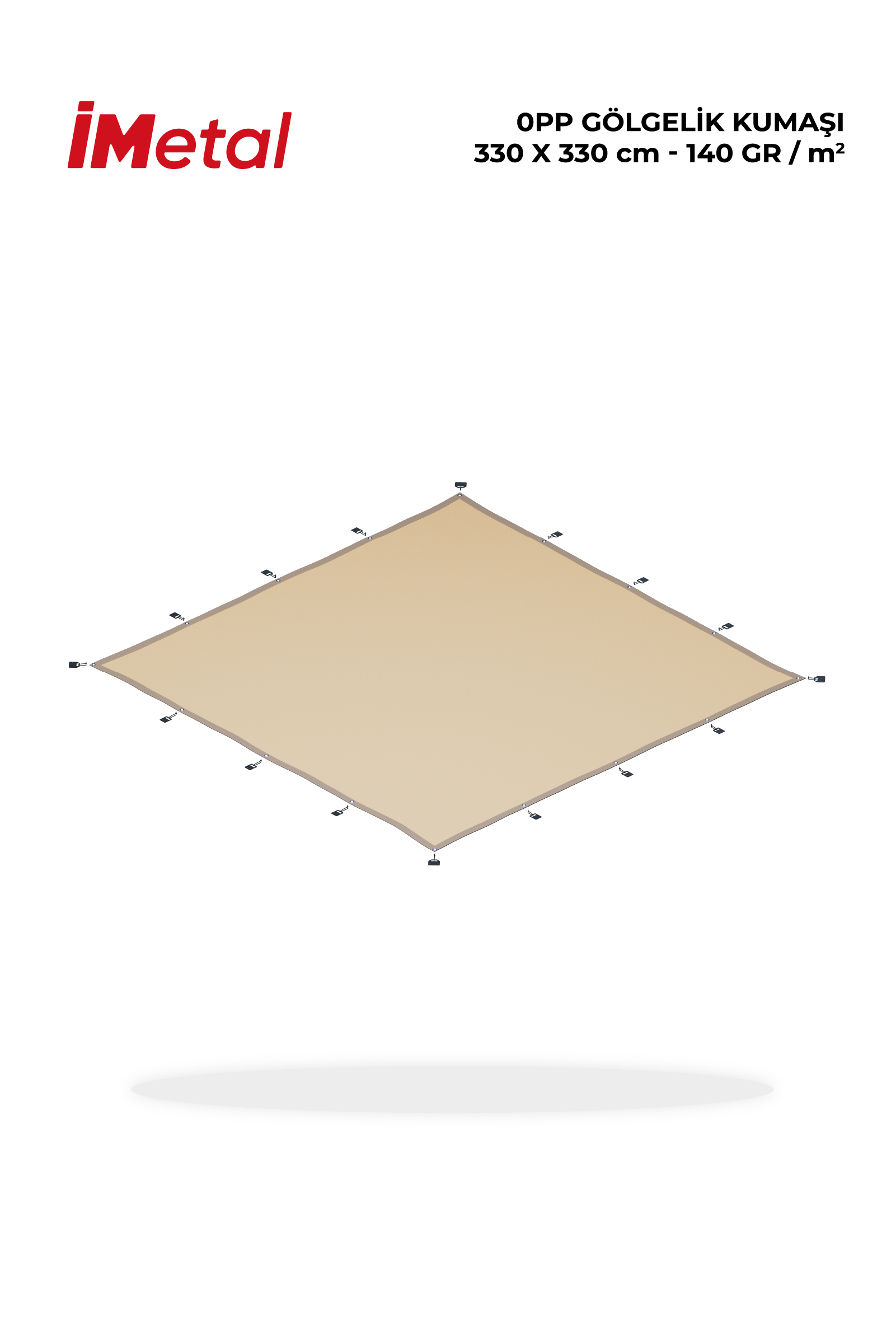 İmetal 330 x 330 Delikli Kumaş Gölgelik - 1