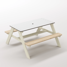 Panter Junior Su Yeşili Ahşap Gövdeli Çocuk Masası - Beyaz Kompakt Tablalı Çok Amaçlı Aktivite Masası - Bej Seçeneği