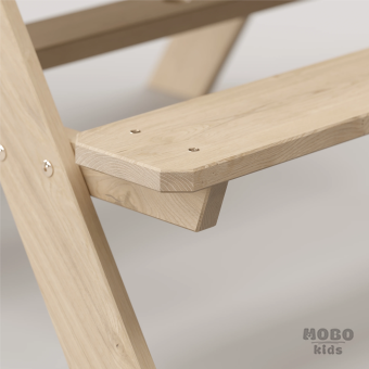 Panter Beyaz Kompakt Tablalı Çocuk Bahçe Bankı - Masif Ahşap 4 Çocuk Kapasiteli Piknik ve Bahçe Masası - Galeri