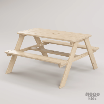 Bahçe Bankı Masif Ahşap 4 Çocuk Kapasiteli Piknik ve Bahçe Masası - Galeri