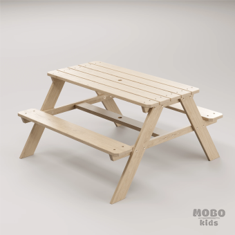 Bahçe Bankı Masif Ahşap 4 Çocuk Kapasiteli Piknik ve Bahçe Masası - Galeri