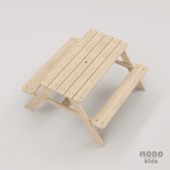 Bahçe Bankı Masif Ahşap 4 Çocuk Kapasiteli Piknik ve Bahçe Masası - Galeri