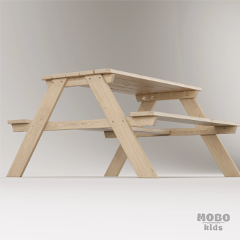 Bahçe Bankı Masif Ahşap 4 Çocuk Kapasiteli Piknik ve Bahçe Masası - Galeri
