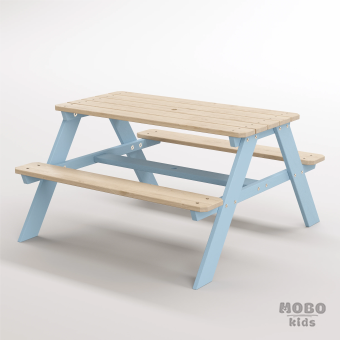 6-12 yaş grubuna uygun Yaratıcı Aktivite ve Hobi Masası birinci sınıf masif ahşaptan üretilmiş, 4 çocuk kapasiteli; ilkokul, çalışma odası ve etkinlik alanları için yüksek dayanımlı ergonomik aktivite istasyonu - Gökmavi - Görsel 3