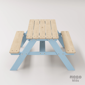 6-12 yaş grubuna uygun Yaratıcı Aktivite ve Hobi Masası birinci sınıf masif ahşaptan üretilmiş, 4 çocuk kapasiteli; ilkokul, çalışma odası ve etkinlik alanları için yüksek dayanımlı ergonomik aktivite istasyonu - Gökmavi - Görsel 4