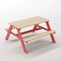 6-12 yaş grubuna uygun Yaratıcı Aktivite ve Hobi Masası birinci sınıf masif ahşaptan üretilmiş, 4 çocuk kapasiteli; ilkokul, çalışma odası ve etkinlik alanları için yüksek dayanımlı ergonomik aktivite istasyonu - Gül Kırmızı Seçeneği