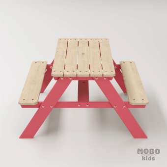 6-12 yaş grubuna uygun Yaratıcı Aktivite ve Hobi Masası birinci sınıf masif ahşaptan üretilmiş, 4 çocuk kapasiteli; ilkokul, çalışma odası ve etkinlik alanları için yüksek dayanımlı ergonomik aktivite istasyonu - Gül Kırmızı - Görsel 2