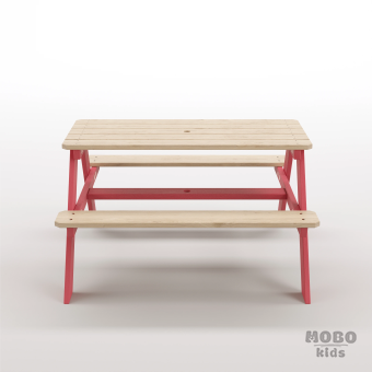 6-12 yaş grubuna uygun Yaratıcı Aktivite ve Hobi Masası birinci sınıf masif ahşaptan üretilmiş, 4 çocuk kapasiteli; ilkokul, çalışma odası ve etkinlik alanları için yüksek dayanımlı ergonomik aktivite istasyonu - Gül Kırmızı - Görsel 3