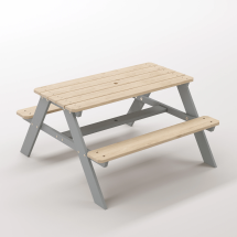 6-12 yaş grubuna uygun Yaratıcı Aktivite ve Hobi Masası birinci sınıf masif ahşaptan üretilmiş, 4 çocuk kapasiteli; ilkokul, çalışma odası ve etkinlik alanları için yüksek dayanımlı ergonomik aktivite istasyonu - Gümüş Gri Seçeneği