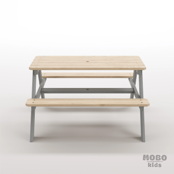 6-12 yaş grubuna uygun Yaratıcı Aktivite ve Hobi Masası birinci sınıf masif ahşaptan üretilmiş, 4 çocuk kapasiteli; ilkokul, çalışma odası ve etkinlik alanları için yüksek dayanımlı ergonomik aktivite istasyonu - Gümüş Gri - Görsel 5