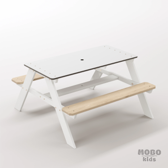 Panter Junior Kar Beyazı Ahşap Gövdeli Çocuk Masası - Beyaz Kompakt Tablalı Modern Çalışma Alanı