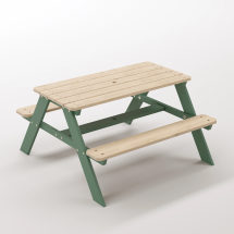 6-12 yaş grubuna uygun Yaratıcı Aktivite ve Hobi Masası birinci sınıf masif ahşaptan üretilmiş, 4 çocuk kapasiteli; ilkokul, çalışma odası ve etkinlik alanları için yüksek dayanımlı ergonomik aktivite istasyonu - Orman Yeşili Seçeneği