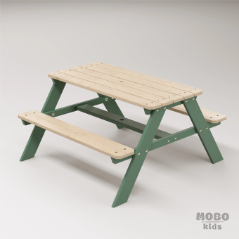 6-12 yaş grubuna uygun Yaratıcı Aktivite ve Hobi Masası birinci sınıf masif ahşaptan üretilmiş, 4 çocuk kapasiteli; ilkokul, çalışma odası ve etkinlik alanları için yüksek dayanımlı ergonomik aktivite istasyonu - Orman Yeşili - Görsel 2