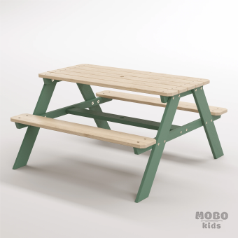 6-12 yaş grubuna uygun Yaratıcı Aktivite ve Hobi Masası birinci sınıf masif ahşaptan üretilmiş, 4 çocuk kapasiteli; ilkokul, çalışma odası ve etkinlik alanları için yüksek dayanımlı ergonomik aktivite istasyonu - Orman Yeşili - Görsel 3