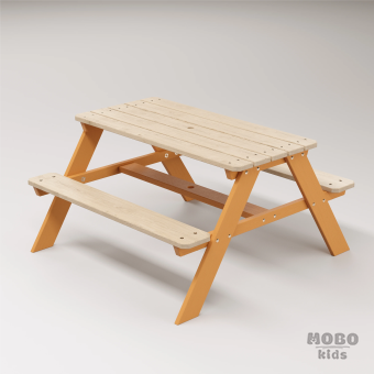 6-12 yaş grubuna uygun Yaratıcı Aktivite ve Hobi Masası birinci sınıf masif ahşaptan üretilmiş, 4 çocuk kapasiteli; ilkokul, çalışma odası ve etkinlik alanları için yüksek dayanımlı ergonomik aktivite istasyonu - Turuncu - Görsel 2