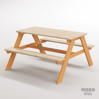 6-12 yaş grubuna uygun Yaratıcı Aktivite ve Hobi Masası birinci sınıf masif ahşaptan üretilmiş, 4 çocuk kapasiteli; ilkokul, çalışma odası ve etkinlik alanları için yüksek dayanımlı ergonomik aktivite istasyonu - Turuncu - Görsel 3