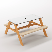 Panter Junior Su Yeşili Ahşap Gövdeli Çocuk Masası - Beyaz Kompakt Tablalı Çok Amaçlı Aktivite Masası - Turuncu Seçeneği