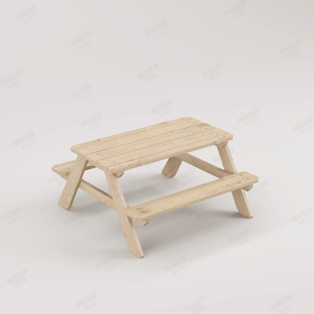 Panter Micro 77 cm Montessori Uyumlu Doğal Ahşap Çocuk Piknik Bankı – Natural (18 Ay+ 4 Yaş)