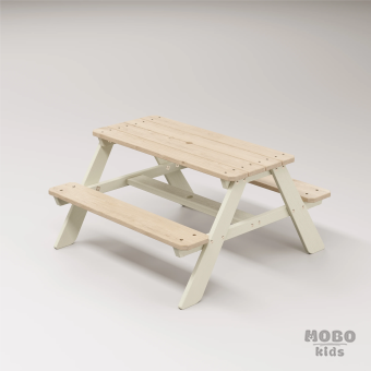 4-10 yaş grubuna uygun, birinci sınıf masif ahşaptan üretilmiş, 4 çocuk kapasiteli; anaokulu, oyun alanı ve balkon setleri için yüksek dayanımlı doğal ahşap keşif üssü. - Bej - Görsel 3