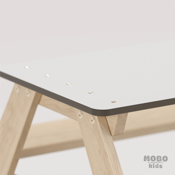 Panter Beyaz Kompakt Tablalı Çocuk Bahçe Bankı - Masif Ahşap 4 Çocuk Kapasiteli Piknik ve Bahçe Masası - Galeri