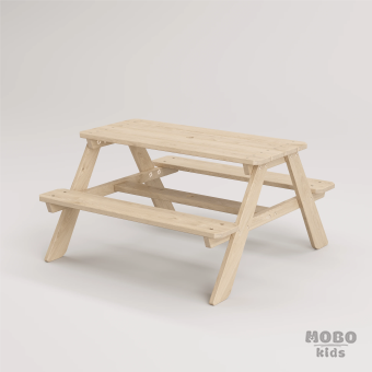 Bahçe Bankı Masif Ahşap 4 Çocuk Kapasiteli Piknik ve Bahçe Masası - Galeri