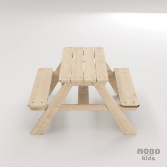 Bahçe Bankı Masif Ahşap 4 Çocuk Kapasiteli Piknik ve Bahçe Masası - Galeri