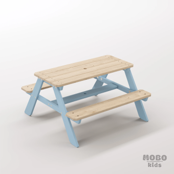 Panter Tiny Gök Mavisi Çocuk Aktivite Seti - Oyun Alanları ve Kreşler İçin Ahşap Oturma Grubu