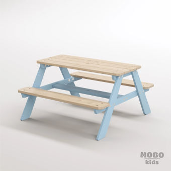 4-10 yaş grubuna uygun, birinci sınıf masif ahşaptan üretilmiş, 4 çocuk kapasiteli; anaokulu, oyun alanı ve balkon setleri için yüksek dayanımlı doğal ahşap keşif üssü. - Gökmavi - Görsel 2