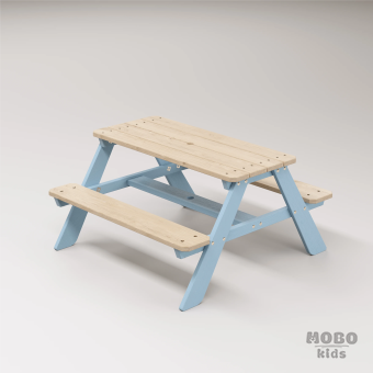 4-10 yaş grubuna uygun, birinci sınıf masif ahşaptan üretilmiş, 4 çocuk kapasiteli; anaokulu, oyun alanı ve balkon setleri için yüksek dayanımlı doğal ahşap keşif üssü. - Gökmavi - Görsel 3