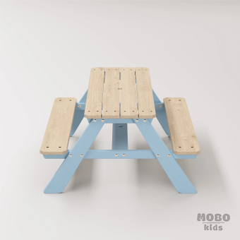 4-10 yaş grubuna uygun, birinci sınıf masif ahşaptan üretilmiş, 4 çocuk kapasiteli; anaokulu, oyun alanı ve balkon setleri için yüksek dayanımlı doğal ahşap keşif üssü. - Gökmavi - Görsel 4