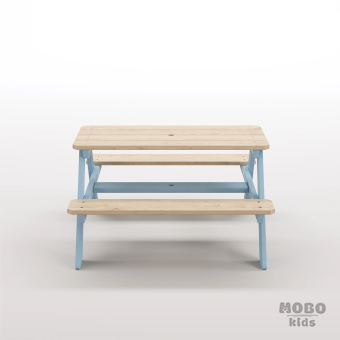 4-10 yaş grubuna uygun, birinci sınıf masif ahşaptan üretilmiş, 4 çocuk kapasiteli; anaokulu, oyun alanı ve balkon setleri için yüksek dayanımlı doğal ahşap keşif üssü. - Gökmavi - Görsel 5