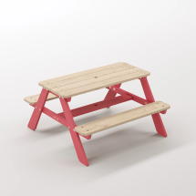 4-10 yaş grubuna uygun, birinci sınıf masif ahşaptan üretilmiş, 4 çocuk kapasiteli; anaokulu, oyun alanı ve balkon setleri için yüksek dayanımlı doğal ahşap keşif üssü. - Gül Kırmızı Seçeneği