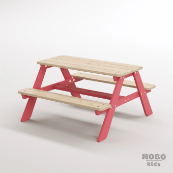 4-10 yaş grubuna uygun, birinci sınıf masif ahşaptan üretilmiş, 4 çocuk kapasiteli; anaokulu, oyun alanı ve balkon setleri için yüksek dayanımlı doğal ahşap keşif üssü. - Gül Kırmızı - Görsel 2