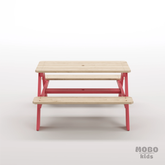 4-10 yaş grubuna uygun, birinci sınıf masif ahşaptan üretilmiş, 4 çocuk kapasiteli; anaokulu, oyun alanı ve balkon setleri için yüksek dayanımlı doğal ahşap keşif üssü. - Gül Kırmızı - Görsel 5