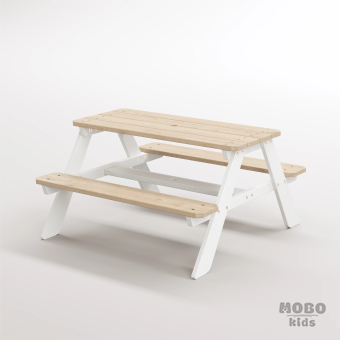 4-10 yaş grubuna uygun, birinci sınıf masif ahşaptan üretilmiş, 4 çocuk kapasiteli; anaokulu, oyun alanı ve balkon setleri için yüksek dayanımlı doğal ahşap keşif üssü. - Kar Beyaz - Görsel 2