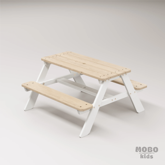 4-10 yaş grubuna uygun, birinci sınıf masif ahşaptan üretilmiş, 4 çocuk kapasiteli; anaokulu, oyun alanı ve balkon setleri için yüksek dayanımlı doğal ahşap keşif üssü. - Kar Beyaz - Görsel 3