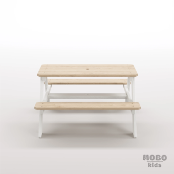 4-10 yaş grubuna uygun, birinci sınıf masif ahşaptan üretilmiş, 4 çocuk kapasiteli; anaokulu, oyun alanı ve balkon setleri için yüksek dayanımlı doğal ahşap keşif üssü. - Kar Beyaz - Görsel 5