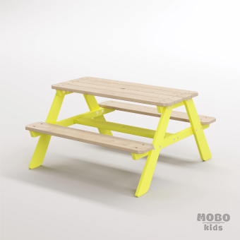 4-10 yaş grubuna uygun, birinci sınıf masif ahşaptan üretilmiş, 4 çocuk kapasiteli; anaokulu, oyun alanı ve balkon setleri için yüksek dayanımlı doğal ahşap keşif üssü. - Limon Sarısı - Görsel 2