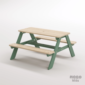 4-10 yaş grubuna uygun, birinci sınıf masif ahşaptan üretilmiş, 4 çocuk kapasiteli; anaokulu, oyun alanı ve balkon setleri için yüksek dayanımlı doğal ahşap keşif üssü. - Orman Yeşili - Görsel 2