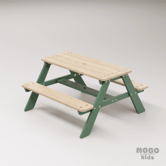 4-10 yaş grubuna uygun, birinci sınıf masif ahşaptan üretilmiş, 4 çocuk kapasiteli; anaokulu, oyun alanı ve balkon setleri için yüksek dayanımlı doğal ahşap keşif üssü. - Orman Yeşili - Görsel 3