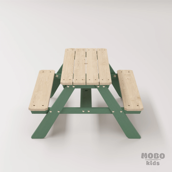 4-10 yaş grubuna uygun, birinci sınıf masif ahşaptan üretilmiş, 4 çocuk kapasiteli; anaokulu, oyun alanı ve balkon setleri için yüksek dayanımlı doğal ahşap keşif üssü. - Orman Yeşili - Görsel 4