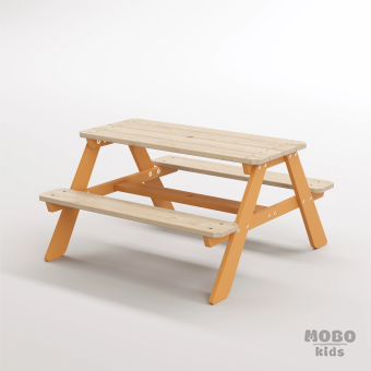 4-10 yaş grubuna uygun, birinci sınıf masif ahşaptan üretilmiş, 4 çocuk kapasiteli; anaokulu, oyun alanı ve balkon setleri için yüksek dayanımlı doğal ahşap keşif üssü. - Turuncu - Görsel 2