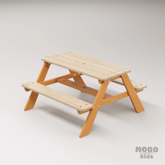 4-10 yaş grubuna uygun, birinci sınıf masif ahşaptan üretilmiş, 4 çocuk kapasiteli; anaokulu, oyun alanı ve balkon setleri için yüksek dayanımlı doğal ahşap keşif üssü. - Turuncu - Görsel 3