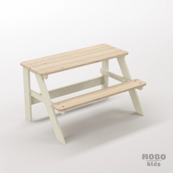 Piko Junior Bej Estetik Masif Ahşap Çocuk Masası - Tekli İlkokul Tipi Çalışma ve Sanat Masası